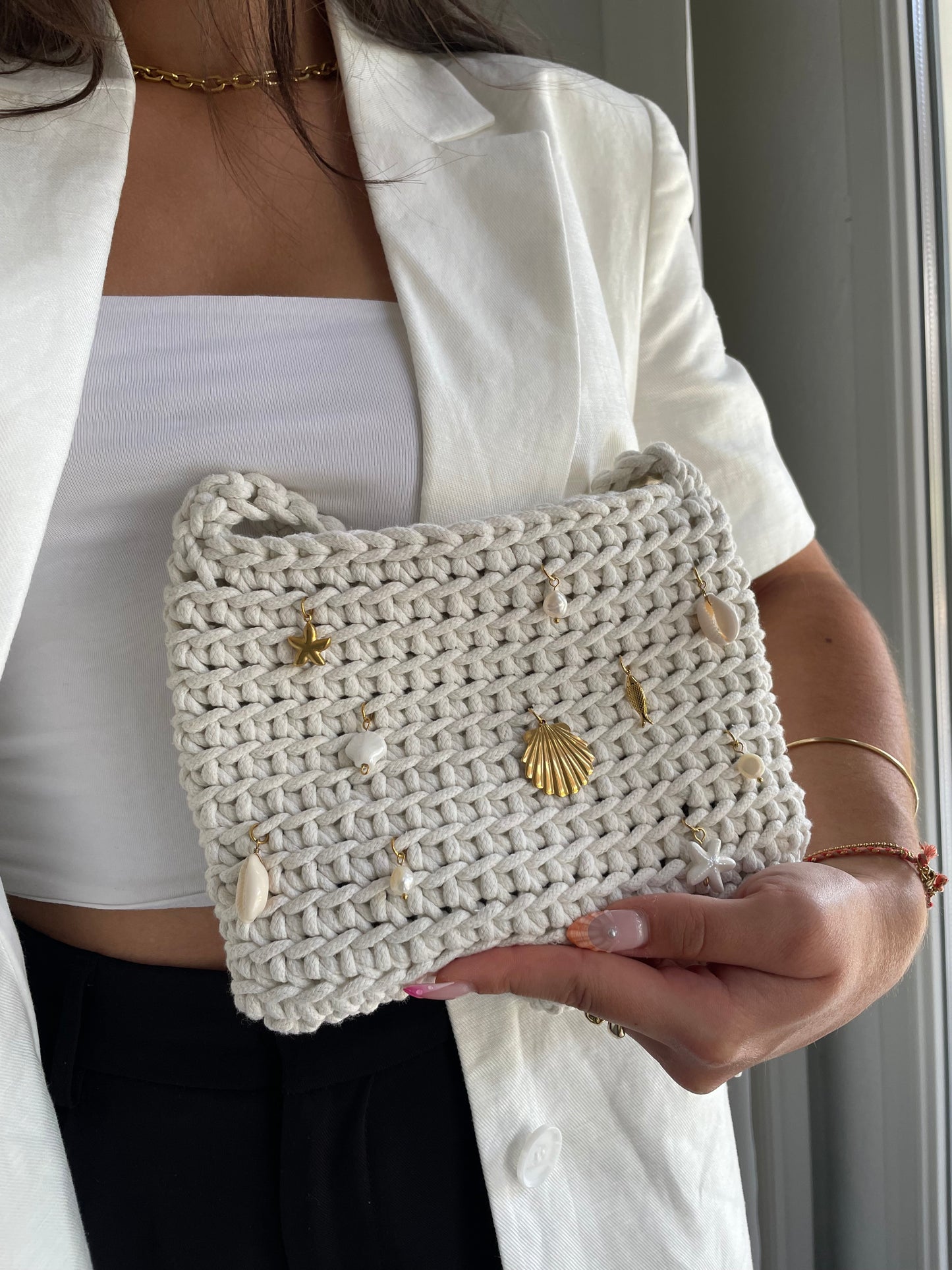 BAHIA Sac crochet breloques