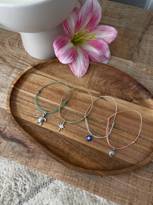 Bracelet Cordon | 1 breloque argenté